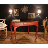 Wooding 120 cm Tek Çekmeceli Masif Çalışma Masası - Kırmızı - Ceviz