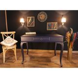 Wooding Mobilya 100 cm Çekmeceli Masif Lacivert Çalışma Masası - 100 x 60 Cm
