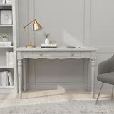 Wooding Mobilya 100 cm Masif Açık Gri Tornalı Çalışma Masası - 100x60