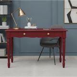 Wooding Mobilya 100 cm Masif Kırmızı Tornalı Çalışma Masası - 100x60