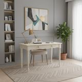 Wooding Mobilya 100 cm Masif Krem Tornalı Çalışma Masası - 100x60