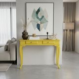 Wooding Mobilya 100 cm Masif Lükens Sarı Çalışma Masası - 100x60
