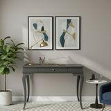 Wooding Mobilya 100 cm Masif Rustik Antrasit Çalışma Masası - 100x60