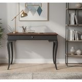 Wooding Mobilya 100 cm Masif Rustik Antrasit Ceviz Çalışma Masası - 100x60 - Antrasit - Ceviz