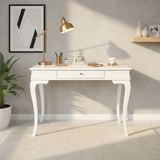 Wooding Mobilya 100 cm Masif Rustik Beyaz Çalışma Masası - 100x60
