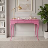 Wooding Mobilya 100 Cm Masif Rustik Pembe Çalışma Masası