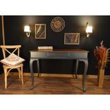 Wooding Mobilya 100X60 cm Çekmeceli Masif Lake Ceviz Çalışma Masası - 100 x 60 Cm - Antrasit - Ceviz