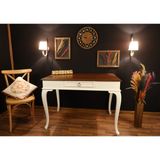 Wooding Mobilya 100X60 cm Çekmeceli Masif Lake Ceviz Çalışma Masası - 100 x 60 Cm - Beyaz - Ceviz