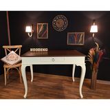 Wooding Mobilya 100X60 cm Çekmeceli Masif Lake Ceviz Çalışma Masası - 100 x 60 Cm - Krem - Ceviz