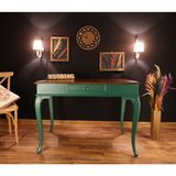 Wooding Mobilya 100X60 cm Çekmeceli Masif Lake Ceviz Çalışma Masası - 100 x 60 Cm - Yeşil - Ceviz