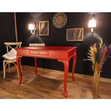 Wooding Mobilya 110 cm Çekmeceli Masif Kırmızı Çalışma Masası - 110 x 70 Cm