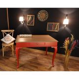 Wooding Mobilya 110 cm Çekmeceli Masif Kırmızı Naturel Çalışma Masası - 110x70 Cm - Kırmızı - Naturel