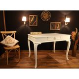 Wooding Mobilya 110 cm Çekmeceli Masif Lake Ceviz Çalışma Masası - 110 x 70 Cm - Beyaz