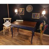 Wooding Mobilya 110 cm Çekmeceli Masif Lake Ceviz Çalışma Masası - 110 x 70 Cm - Lacivert - Ceviz