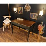 Wooding Mobilya 110 cm Çekmeceli Masif Lake Ceviz Çalışma Masası - 110 x 70 Cm - Siyah - Ceviz