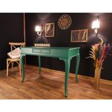Wooding Mobilya 110 cm Çekmeceli Masif Lake Ceviz Çalışma Masası - 110 x 70 Cm - Yeşil