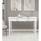 Wooding Mobilya 110 Cm Masif Beyaz Tornalı Çalışma Masası