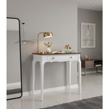 Wooding Mobilya 110 cm Masif Konik Beyaz Ceviz Dresuar - Beyaz - Ceviz