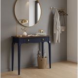 Wooding Mobilya 110 cm Masif Konik Lacivert Ceviz Dresuar - Lacivert - Ceviz