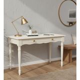 Wooding Mobilya 110 cm Masif Krem Tornalı Çalışma Masası - 110x70