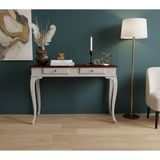 Wooding Mobilya 110 cm Masif Lükens Açık Gri Ceviz Çalışma Masası - 110x70 - Gri - Ceviz
