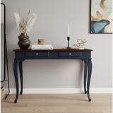 Wooding Mobilya 110 cm Masif Lükens Lacivert Ceviz Çalışma Masası - 110x70 - Lacivert - Ceviz