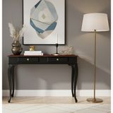 Wooding Mobilya 110 cm Masif Lükens Siyah Ceviz Çalışma Masası - 110x70 - Siyah - Ceviz