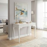 Wooding Mobilya 110 cm Masif Rustik Beyaz Çalışma Masası - 110x70