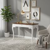 Wooding Mobilya 110 cm Masif Rustik Beyaz Ceviz Çalışma Masası - 110x70 - Beyaz - Ceviz