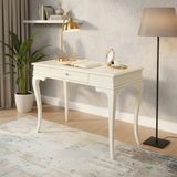 Wooding Mobilya 110 cm Masif Rustik Krem Çalışma Masası - 110x70