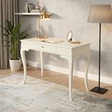 Wooding Mobilya 110 Cm Masif Rustik Krem Çalışma Masası