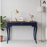 Wooding Mobilya 110 cm Masif Rustik Lacivert Ceviz Çalışma Masası - 110x70 - Lacivert - Ceviz