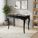 Wooding Mobilya 110 Cm Masif Rustik Siyah Çalışma Masası
