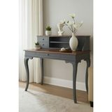 Wooding Mobilya 120 cm 5 Çekmeceli Masif Antrasit Ceviz Raflı Çalışma Masası - 120x80 Cm - Antrasit - Ceviz