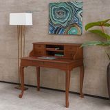 Wooding Mobilya 120 cm 5 Çekmeceli Masif Ceviz Raflı Çalışma Masası - 120x80 Cm