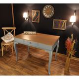 Wooding Mobilya 120 cm Çekmeceli Masif Gri Naturel Çalışma Masası - 122x80 Cm - Gri - Naturel