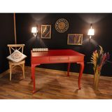 Wooding Mobilya 120 cm Çekmeceli Masif Kırmızı Çalışma Masası - 120x80 Cm