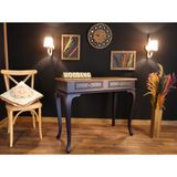 Wooding Mobilya 120 cm Çekmeceli Masif Lacivert Naturel Dresuar - Lacivert - Naturel