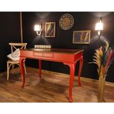 Wooding Mobilya 120 cm Çekmeceli Masif Lake Ceviz Çalışma Masası - 120 x 80 Cm - Kırmızı - Ceviz
