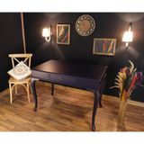 Wooding Mobilya 120 cm Çekmeceli Masif Lake Ceviz Çalışma Masası - 120 x 80 Cm - Lacivert