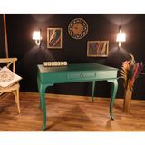 Wooding Mobilya 120 cm Çekmeceli Masif Yeşil Çalışma Masası - 120x80 Cm