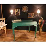 Wooding Mobilya 120 Cm Çekmeceli Masif Yeşil Çalışma Masası