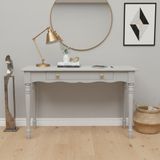 Wooding Mobilya 120 cm Masif Açık Gri Tornalı Çalışma Masası - 120x80