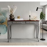 Wooding Mobilya 120 Cm Masif Lükens Gri Ceviz Çalışma Masası Gri - Ceviz