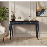 Wooding Mobilya 120 cm Masif Lükens Lacivert Ceviz Çalışma Masası - 120x80 - Lacivert - Ceviz