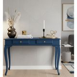 Wooding Mobilya 120 cm Masif Lükens Mavi Çalışma Masası - 120x80