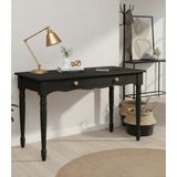 Wooding Mobilya 120 cm Masif Siyah Tornalı Çalışma Masası - 120x80