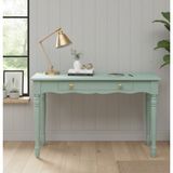Wooding Mobilya 120 cm Masif Su Yeşili Tornalı Çalışma Masası - 120x80