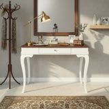 Wooding Mobilya 80 cm Masif Rustik Beyaz Ceviz Dresuar - Beyaz - Ceviz