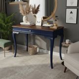 Wooding Mobilya 80 cm Masif Rustik Lacivert Ceviz Dresuar - Lacivert - Ceviz